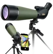 20-60x80 HD Spotting Scope with Tripod, Carrying Bag - BAK4 Angled Scope for ...