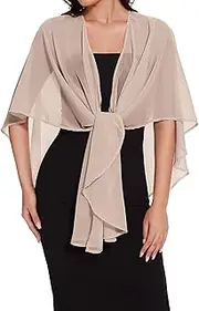 [florynova] Womens Chiffon Shrugs Shawls and Wrap for Evening Dress Sheer Wedding Cover Ups