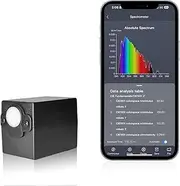 Portable Spectrometer 380-780nm/340-1020nm Spectrum Analyzer for Test Full Spectrum CCT CRI LUX Plant Light LED PPFD PAR for Home, Plant Growth Lab(340 to 780nm)