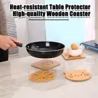Heat Dissipation Placemat Cartoon Design Trivet Wood Bamboo Mat Set for Kitchen