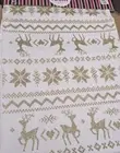 Olivias Room 14" x 72" Table Runner White Gold Glitter Nordic Reindeer Snowflake
