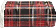 Eddie Bauer - Throw Blanket, Super Soft Reversible Cotton Flannel Sherpa Bedding, Ideal Christmas & White Elephant Gifts, Cozy Plaid Throw Blankets for Couch (Mountain Tartan Red, Throw)