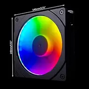 120Mm/140Mm RGB Color LED Rainbow Color Fan Halo Opening for 12/14Cm Synchronous Fan Motherboard Light Control(Color:14CM)