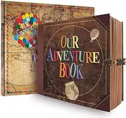 Our Adventure Book DIY Scrapbook for Travel, Self-Adhesive Photo Album, 22 x 19.5 cm, 146 Pages, Birthday, Wedding, Valentine's Day, Travel Creative Gift