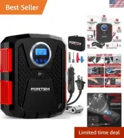 Tire Inflator 150 PSI, Bike Pump, 110V AC 12V DC Air Pump for Car Tires, Digi...