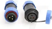 HangTon HE21 3 Pin Male Female Cable Plug Socket Circular Waterproof Power Connector 30A for LED/Marine/Lighting Equipment (Crimp)