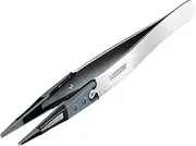 Hozan P-640-J ESD Soft Tip Tweezers, Anti-Static Tweezers, Total Length: 4.9 inches (125 mm), Opening Width: 0.4 inches (10 mm), Tip Width: 0.06 inches (1.5 mm), Straight Type