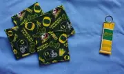 New COASTERS set of 4 and/or KEYCHAIN KEY RING University of Oregon Ducks