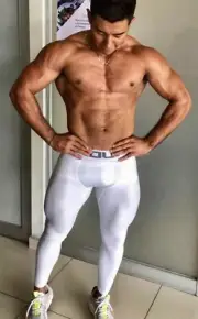 Men's Jock Under Armour Spandex Tights Compression Pants White Large L