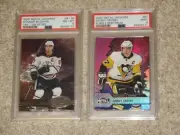 Conner McDavid Sidney Crosby 2020 Fleer Metal Universe Purple Skybox PSA 8 9 LOT