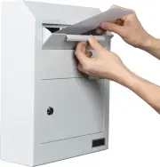 Wall Mount Locking Drop Box, Heavy Duty Steel Mailbox for Rent Payments