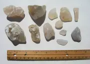 10 oz+ Lot of Tumbled Chalcedony Stones Minerals Rocks Agate Onyx Wyoming USA