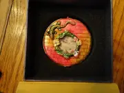 NIB RUCINNI MIRROR COMPACT W/PICTURE FRAME - SWAROVSKI CRYSTALS - RET. $180