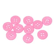10pcs Resin Sewing Buttons 1/2" Round Flat 4-Hole Craft Buttons, Pink
