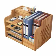 NNETM Wooden Office Document Storage Rack with Tiered Shelves - No Drawer