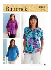 Butterick Sewing Pattern B6829 Misses Tops and Sash Variations Sizes LG-XXL UC
