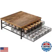 Coffee Pod Holder for K Cup Holder Drawer, 2 Tier Sliding Baskets Coffee Pod