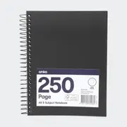 A5 5 Subject Notebook - Black