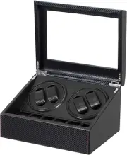 Automatic Watch Winder with 4 Quiet Running Motor Watch Winding Display+ 6 Flexi