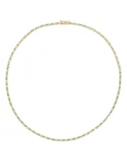 Bloomingdale's Fine Collection Emerald & Diamond Crown Set Tennis Necklace in 14K Yellow Gold, 16.5