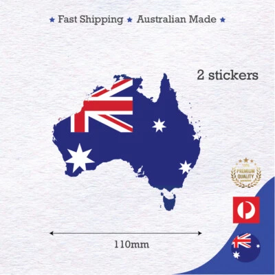 AUSTRALIA AUSSIE Flag Map sticker decal 120mm Bumper Sticker Decal