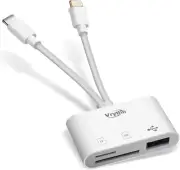 Card Reader, Vrythn USB C Lightning to SD/TF/USB OTG Adapter for Micro SD/SDHC/S