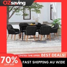 Garden Dining Set 7 Piece Cushions Black Outdoor Furniture Table Chairs 9520