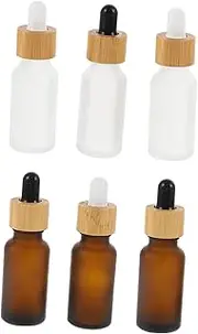 LOLIPPYY 6Pcs Frosted Essential Oil Bottle Refillable Empty Container with Dropper Random Colors for DIY Perfume Essential Oils Leakproof Design for Travel Random Color