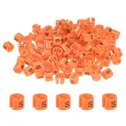 100-Pack Plastic Clothes Hanger Markers S Size for 3mm Rod[Orange]
