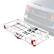 VEVOR 49.4 x 22.4 x 7.1 in Hitch Cargo Carrier, 500lb Capacity Trailer Hitch Mount Aluminum Cargo Basket, Luggage Carrier Rack Fits 2" Hitch Receiver
