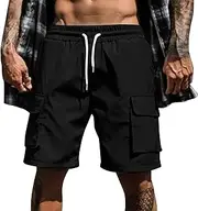 [Generic] Men's Stretch Shorts Shorts Pants Patchwork Sports Beach Pants with Pockets Large Basketball Shorts