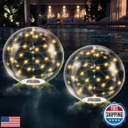 Uytkfg 14 Inch Fairy Floating Pool Lights Solar Powered,3000K Warm White Infl