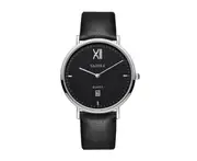W4 Disc Black Belt Wristwatch Fashion Waterproof Sports Quartz Exam Watch Calendar for Men Ladies Students