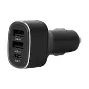 Car Charger with USB and USB-C - Black