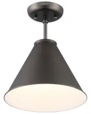 Lumanity Lincoln Tapered Metal 11in Dark Bronze Semi-Flush Mount Ceiling Light