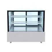 Bonvue Black Trim Square Glass Cake Display 2 Shelves 1200X700X1100 - Cake Display Fridges (SSU120-2XB)