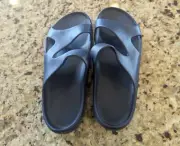 Lands End Women's Lightweight Comfort Flat Slide Sandal Navy Blue size 7