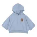 【KANGOL】KANGOL 長袖 帽T 水藍 LOGO 短版 五分袖 女(6352105281)