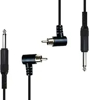 tunghey 2Pack 1/4 Inch to RCA Audio Cable, 6.35mm TS Mono Male to RCA Male Audio Adapter Cable for Guitar, Amplifiers,Speaker 2M (Right Angle)