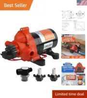 High-Performance Water Diaphragm Pump, 3.0 GPM Flow - Perfect for RV & Boats