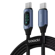Toocki TQ-X03 5A PD100W Type-C to Type-C Cable Digital Display Support Fast Charging Data Transmission Tinned Copper Cor