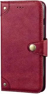 Leather Shell for Samsung Galaxy A55 5G Protective Cover, Holster Stand Case, Wallet Phone case with[Cash and Card Slots],Magnetic Cover for Samsung Galaxy A55 5G (6,5") - Red-HZLD