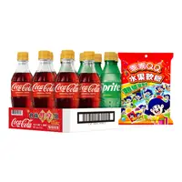 在飛比找PChome24h購物優惠-可樂雪碧雙享組350ml/12入+乖乖 QQ水果軟糖量販包(