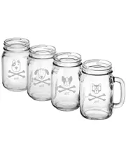Susquehanna Glass Arrrf Assortment Handled Drinking Jar Set of 4