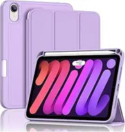 ProCase for iPad mini 7 A17 Pro 2024/iPad Mini 6 2021 8.3'' iPad mini 7th/6th Gen Case with Pencil Holder, Trifold Stand Smart Folio with Soft TPU Back Cover for iPad mini 8.3" 7th/6th Gen -Purple