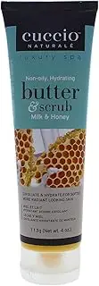 Cuccio Naturale Butter Scrub - Exfoliates And Hydrates - For Softer, Radiant Looking Skin - Infuses Moisture Into Dry Skin - Non-Oily 24 Hour Hydration - Creamy - Milk And Honey - 113 G