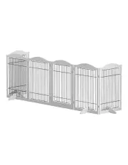 [i.Pet] Dog Playpen Enclosure 6 Panel Pet Fence Wooden Play Pen in White