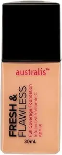 Australis Fresh & Flawless Full Coverage Foundation - Shell
