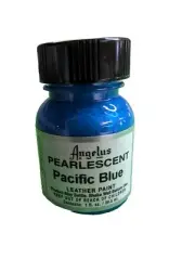Angelus Pearlescent Leather Paint 1oz Pacific Blue Color