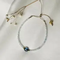 在飛比找momo購物網優惠-【Dinner collection】倫敦托帕石+海水藍寶珠